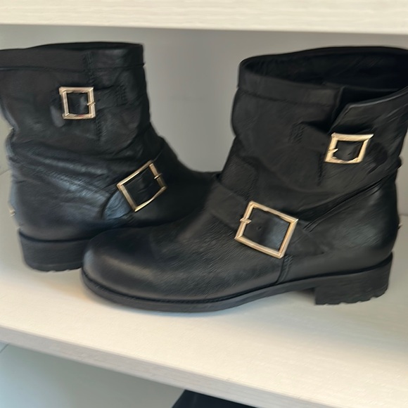 Jimmy choo youth smooth leather biker boot - Picture 1 of 4